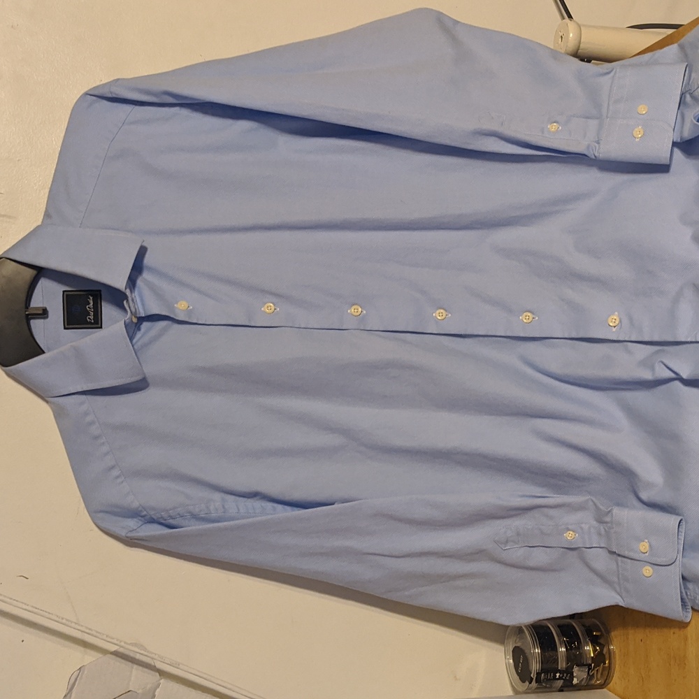 David Donahue Light Blue Dress Shirt Button Up 17 32/33